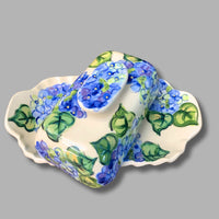Blue Hydrangea Butter Dish