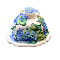 Blue Hydrangea Butter Dish