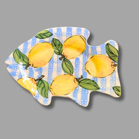 Lemon and Plaid Fish Tray