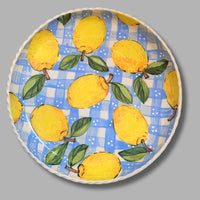 Lemon and Plaid Large Platter