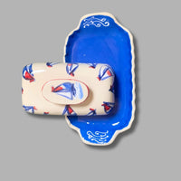 Red, White and Blue Butter Dish