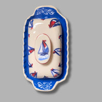 Red, White and Blue Butter Dish