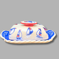 Red, White and Blue Butter Dish