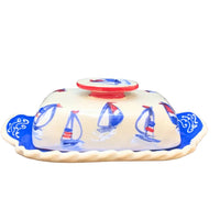 Red, White and Blue Butter Dish