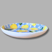 Lemon and Plaid Large Platter