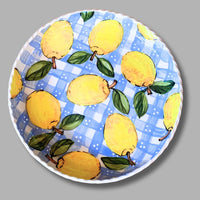 Lemon and Plaid Large Platter