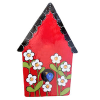 Red Birdhouse Garden Stake