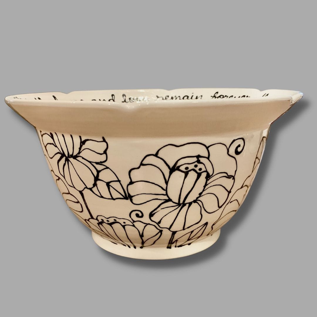 Full Color Simple Floral Medium Blessing Bowl (options)