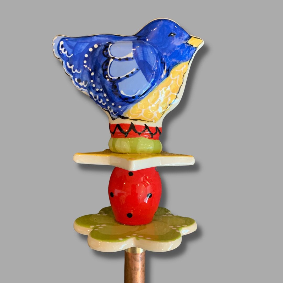 Blue Bird with Yellow Belly Garden Sculpture Ready to ship