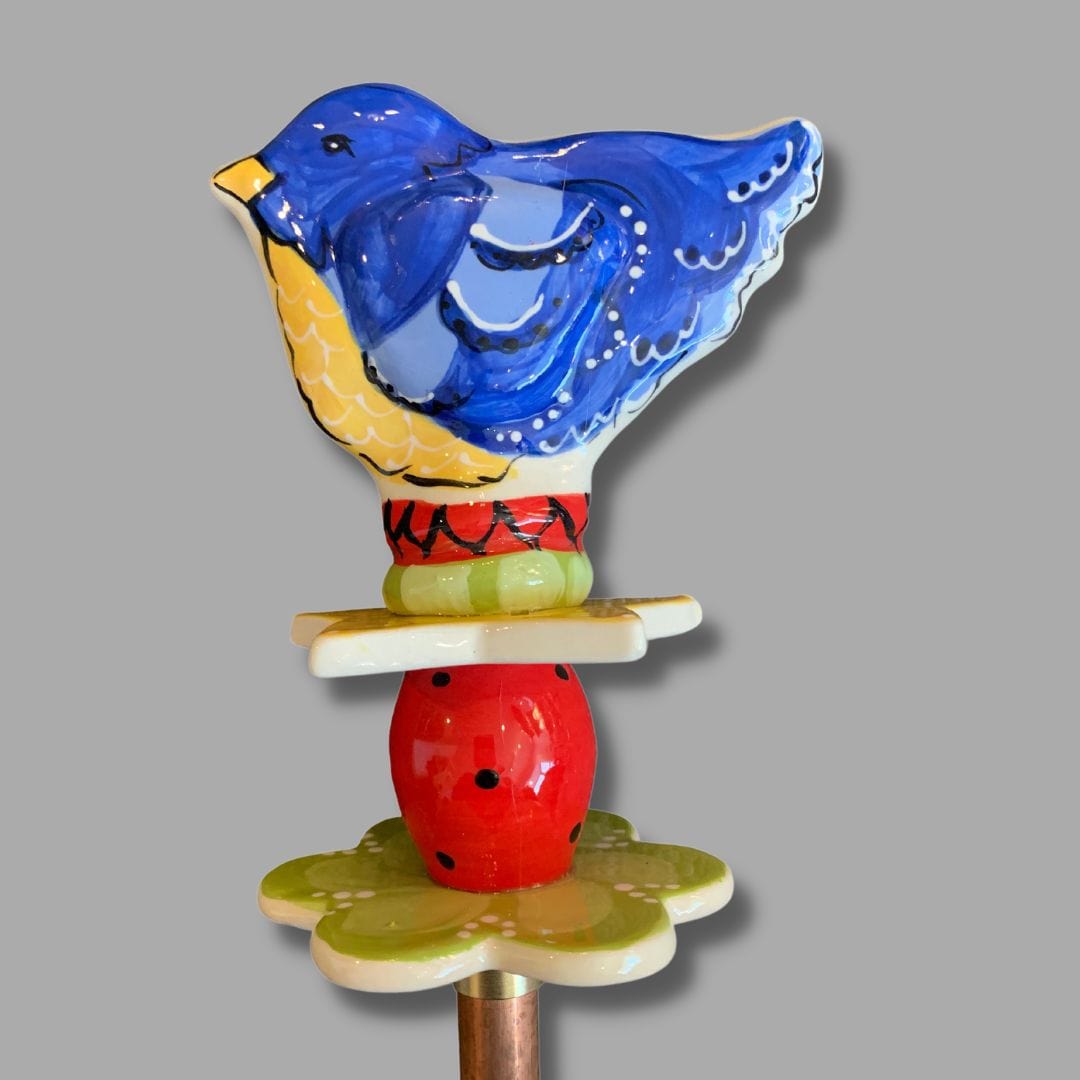 Blue Bird with Yellow Belly Garden Sculpture Ready to ship