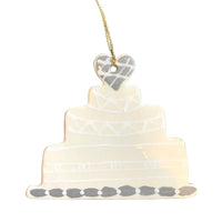 Wedding Cake Ornament, Gray