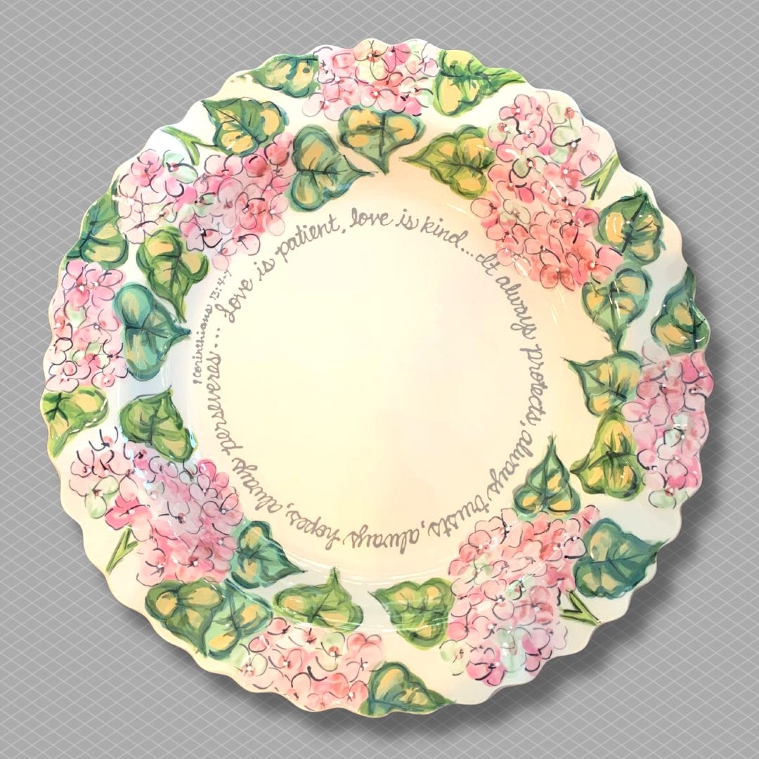Pink Hydrangea Large Blessing Bowl