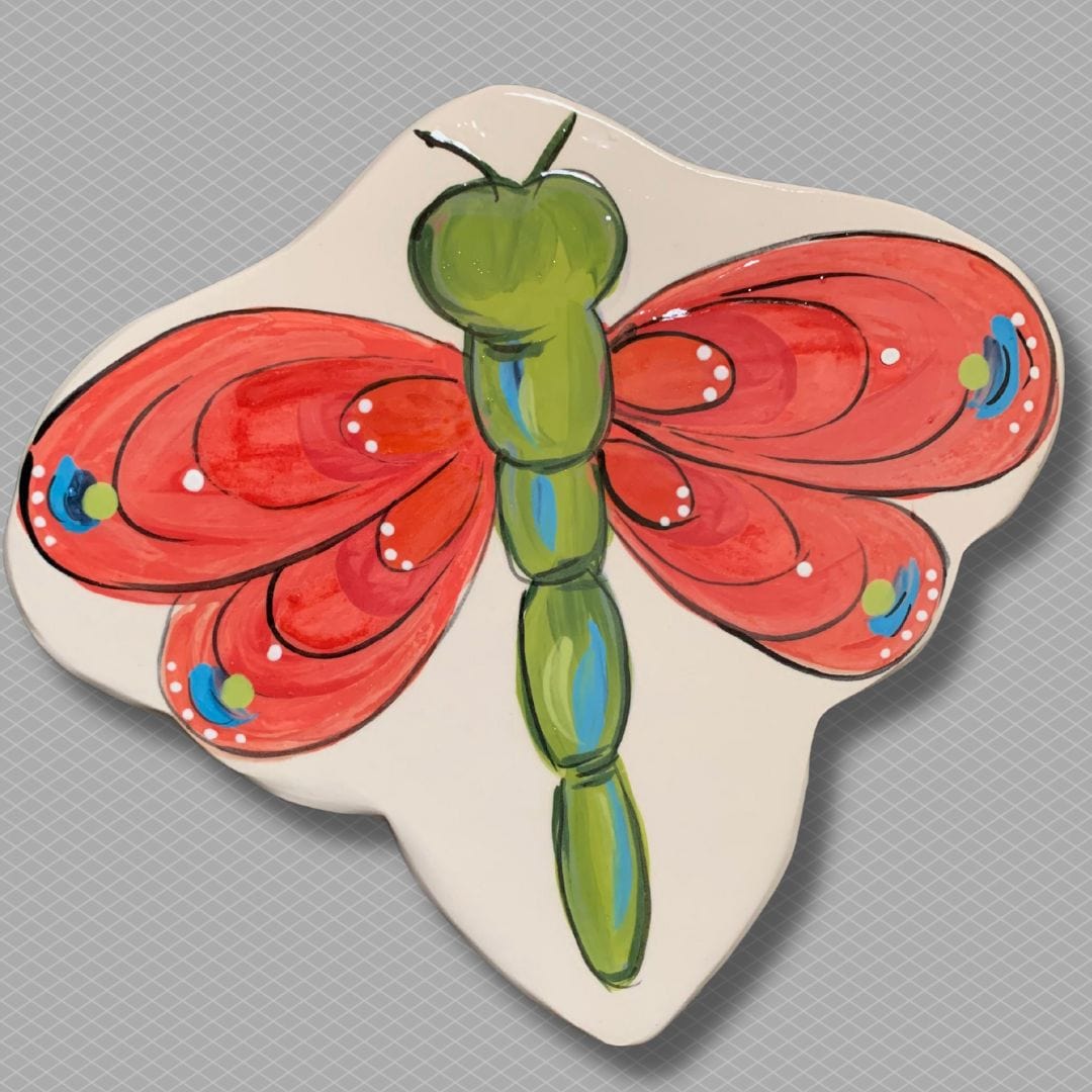 Red Dragonfly Garden Stake