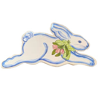 Running Bunny Garden Stake with Pink Tulip