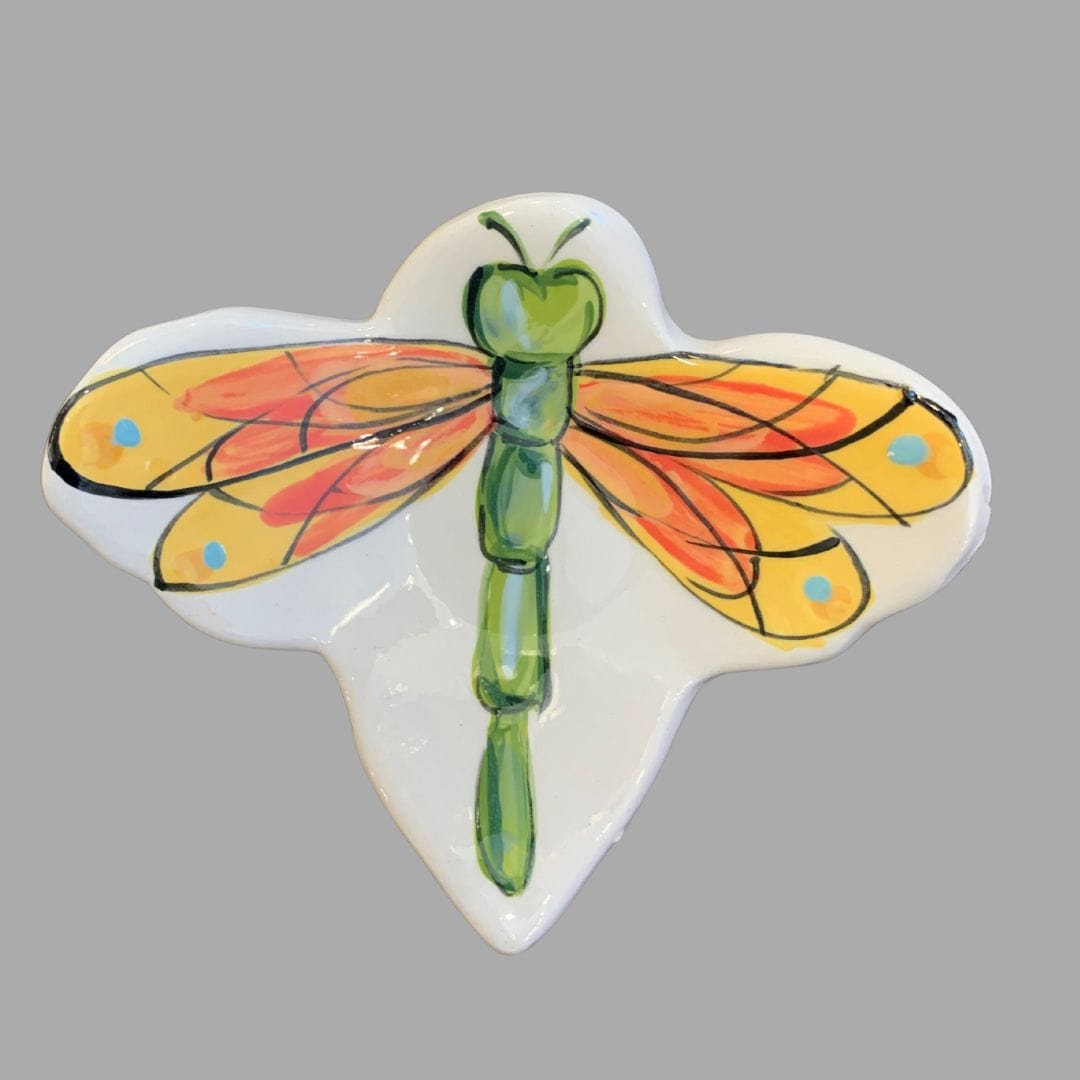 Yellow Dragonfly Tea Bag Holder- Spoon Rest