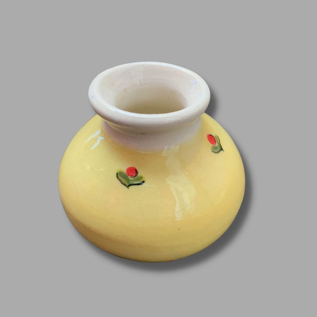 Yellow Bunny with Red Tulips Small Vase