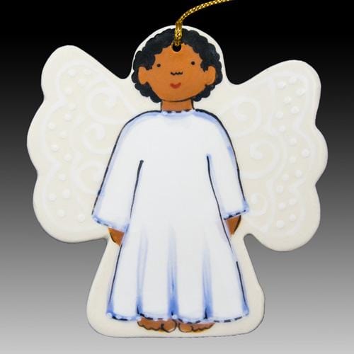 Angel Boy w/ Short Curly Black Hair