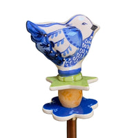 Blue & White Bird Garden Sculpture