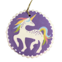 White Unicorn Ornament