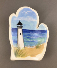 Michigan Tea Bag Holder: White Lighthouse