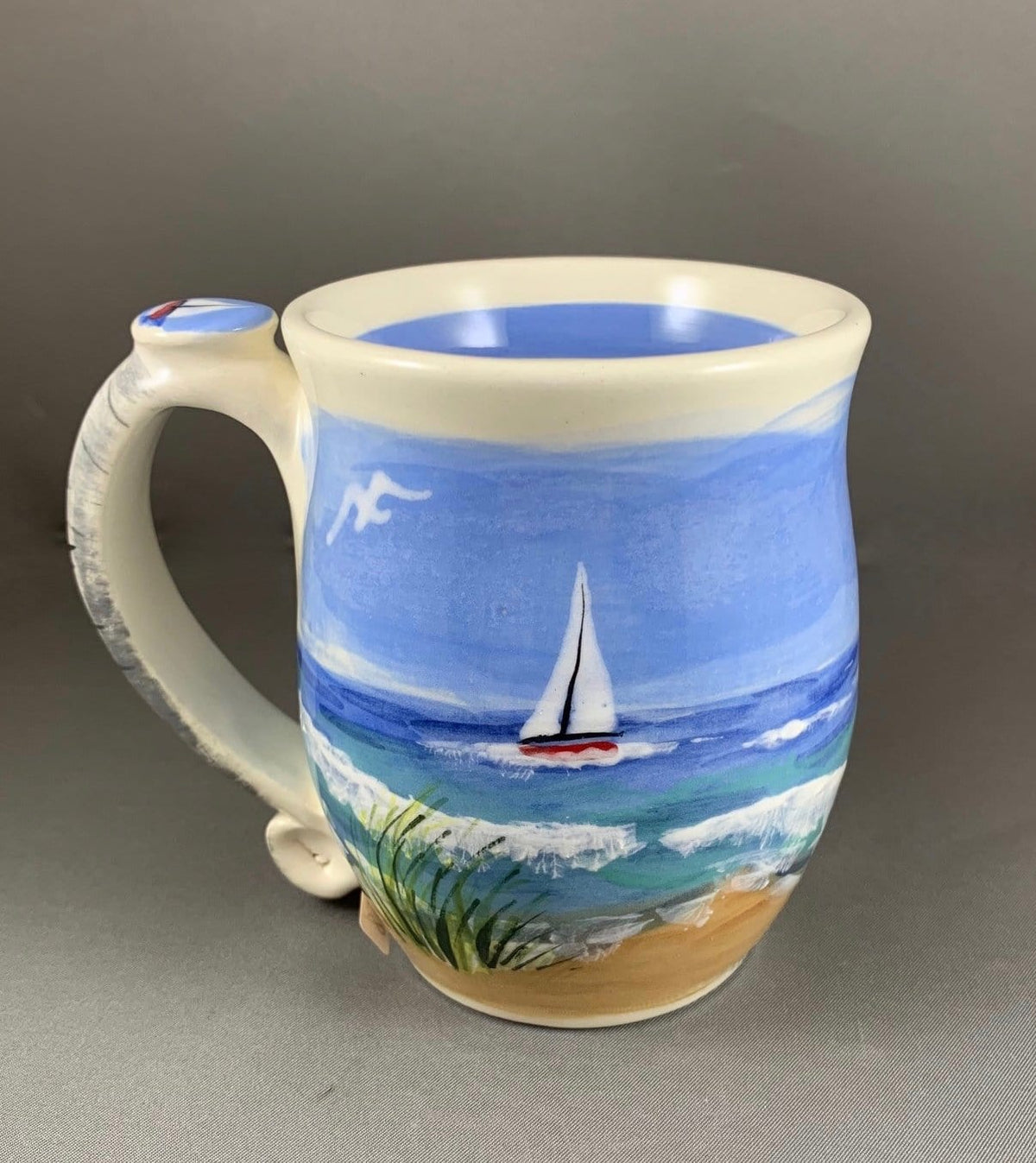 Sailboat Beach Scene mug 2nd side