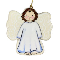 Angel Girl w/ Short Curly Dark Brown Hair