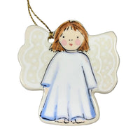 Angel Girl w/ Medium Straight Brown Hair