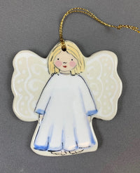 Angel Girl w/ Medium Straight Blonde Hair