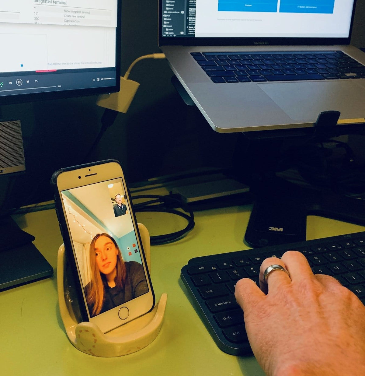 Holder with phone
