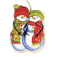 Snowman Couple Small Ornament