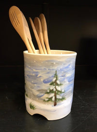 Winter Scene Utensil Holder