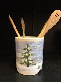 Winter Scene Utensil Holder