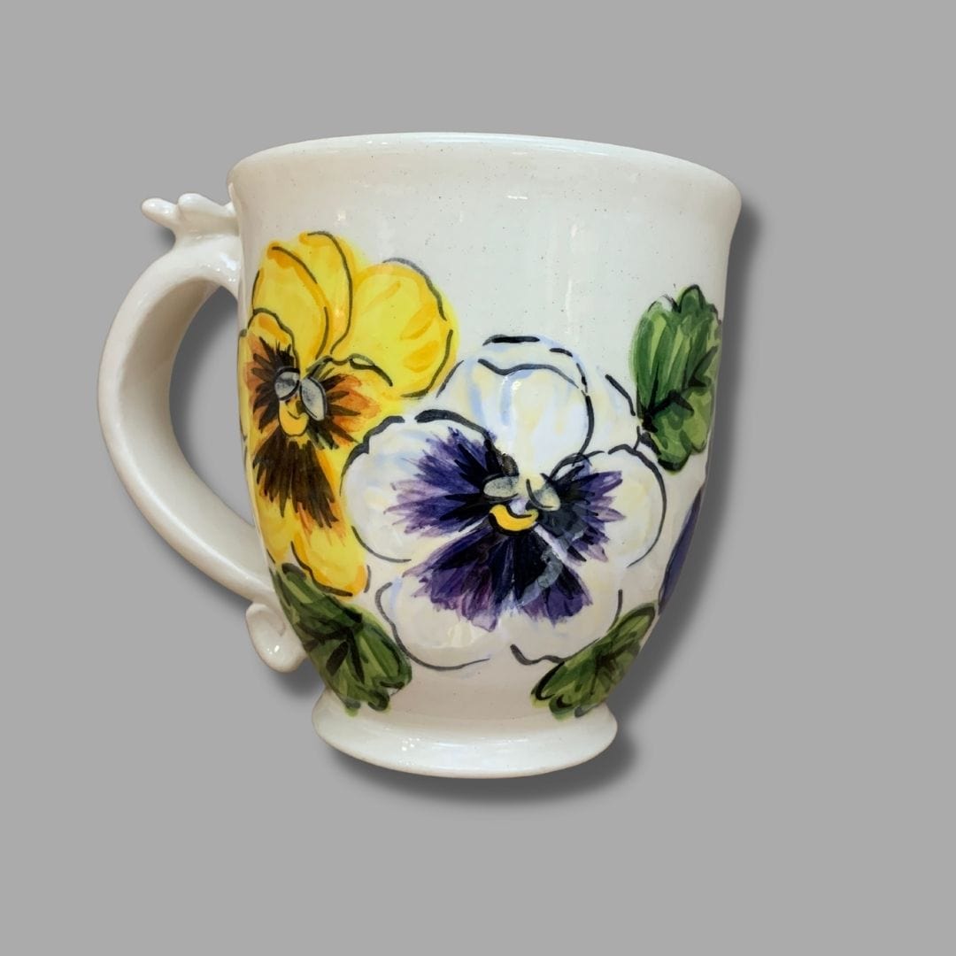 Pansy Flower Mug (5 blooms)