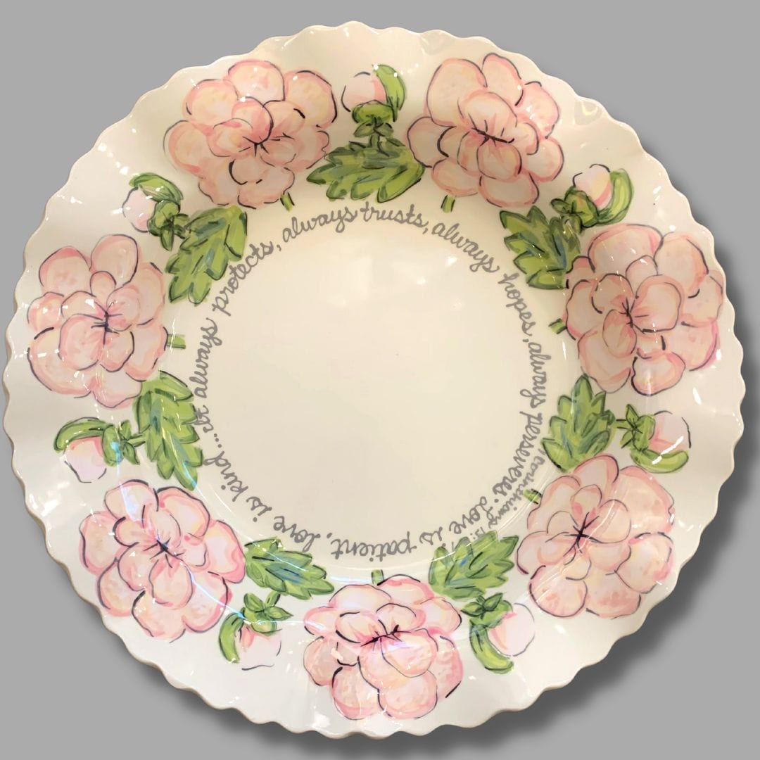 Pink Peony Large Blessing Bowl
