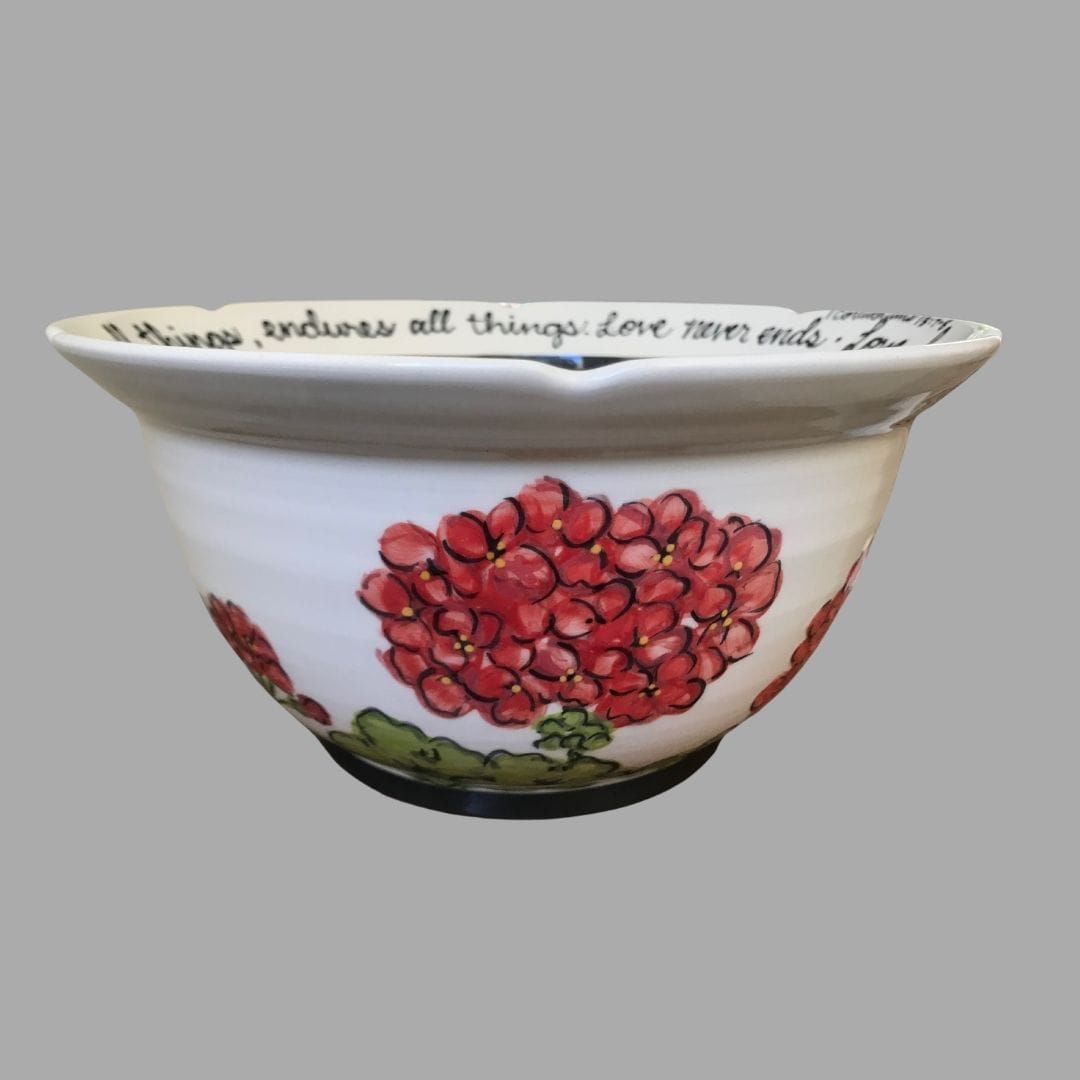 Red Geranium Blessing Bowl
