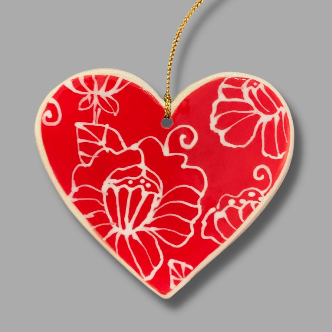 Simple Floral Heart Ornament