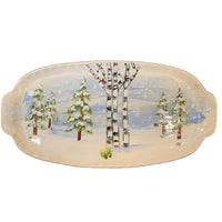 Winter Birch Large Handled Tray