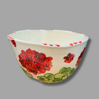 Red Geranium Serve Bowl