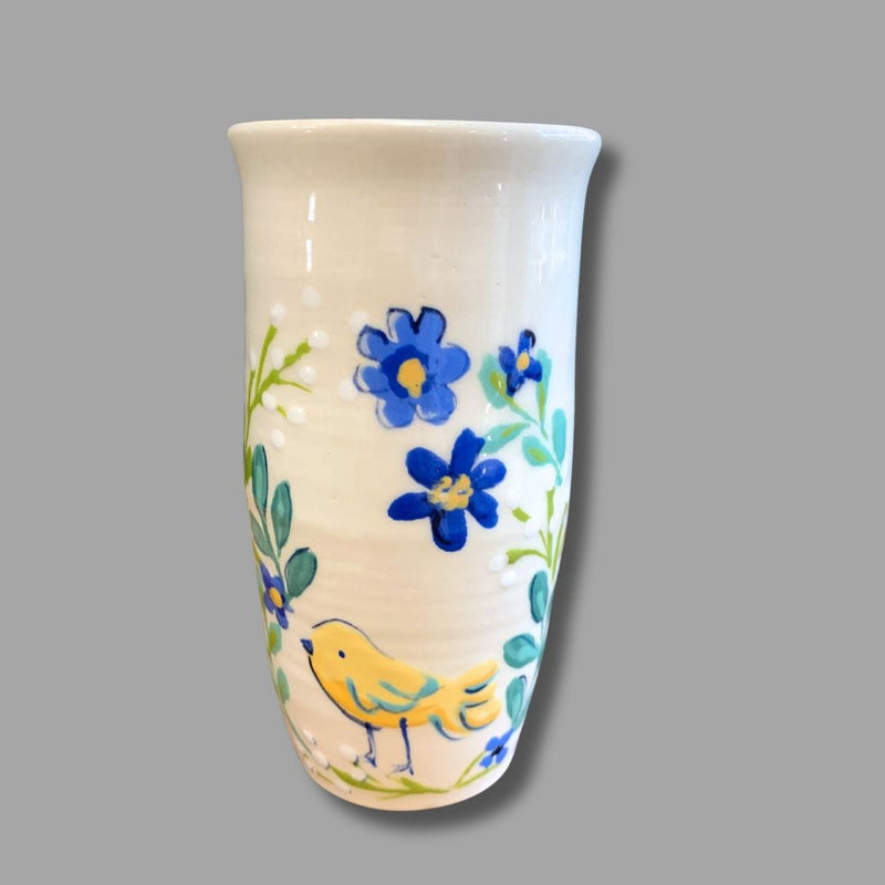 Blue and Yellow Bird 5" Vase