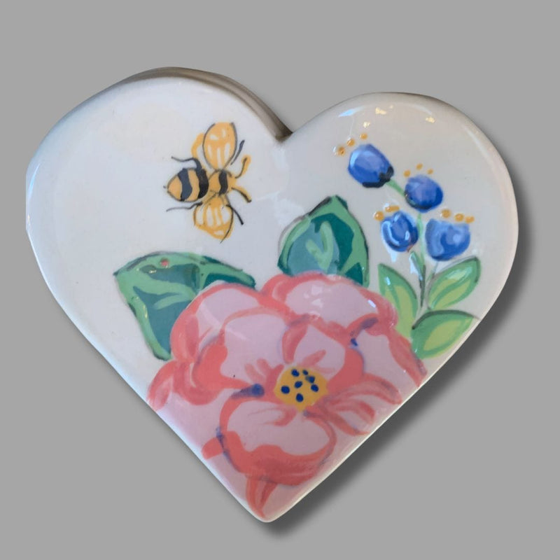 Heart Peony Bee Tea Bag Holder- Spoon Rest