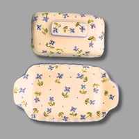 Blue Flower Butter Dish