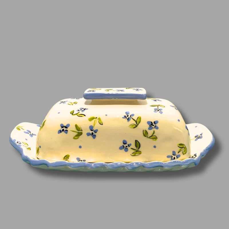 Blue Flower Butter Dish