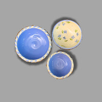 Blue Flower Nesting Dip Bowls: set of 3