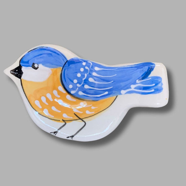 Blue and Yellow Bird Trinket Tray