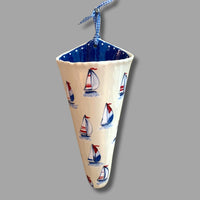 Red White and Blue Sailboat Wall Pocket, Large