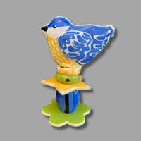 Blue and Yellow Bird Garden Sculpture