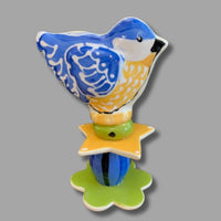 Blue and Yellow Bird Garden Sculpture