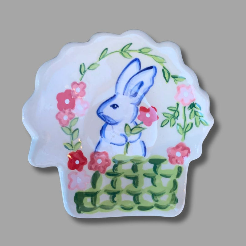 Green Basket Bunny Tea Bag Holder/Spoon Rest