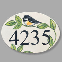 Chickadee Oval Address Tile