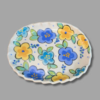 Cool Blooms Oval Small Tray
